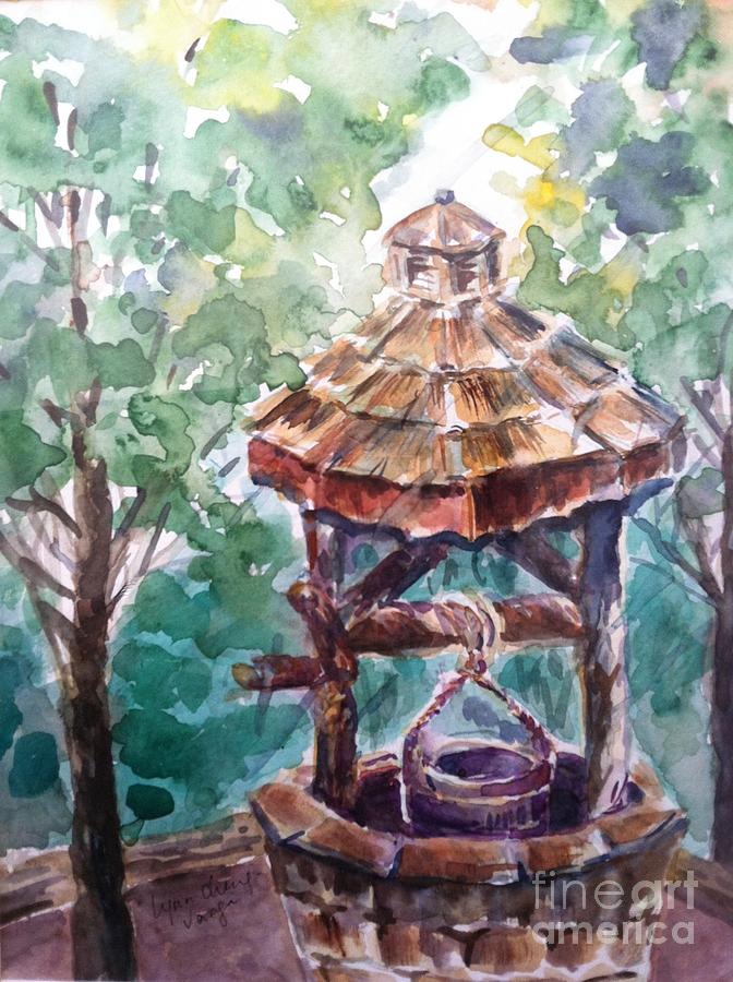 672x900 The Wishing Well Painting By Lynn Cheng Varga - Wishing Well Painting