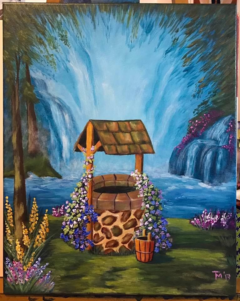 766x960 Wishing Well Painted By Natalie Macawaris - Wishing Well Painting