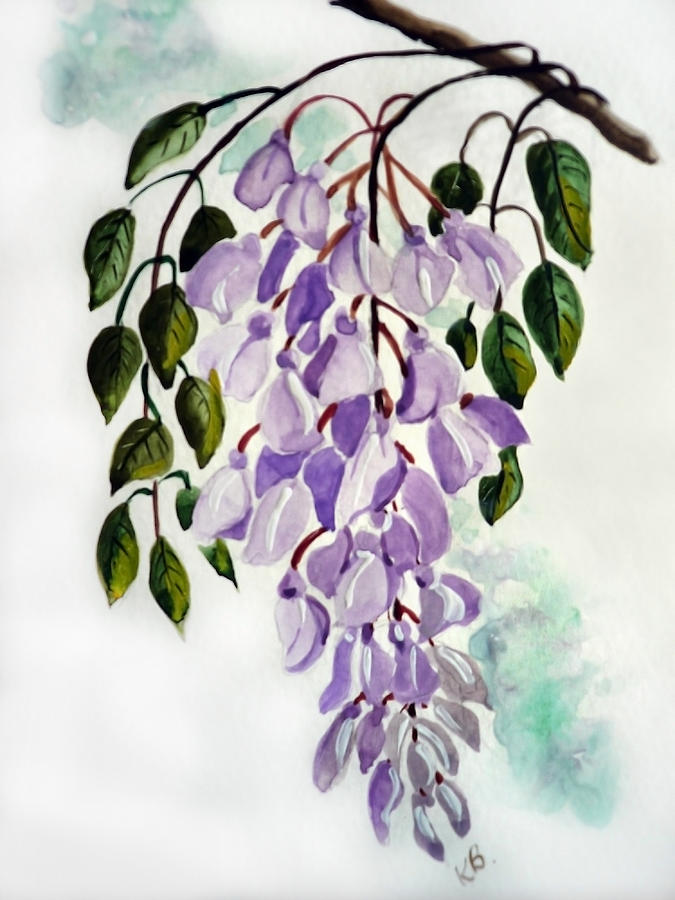 675x900 Wisteria Painting By Karin Dawn Kelshall Best - Wisteria Painting