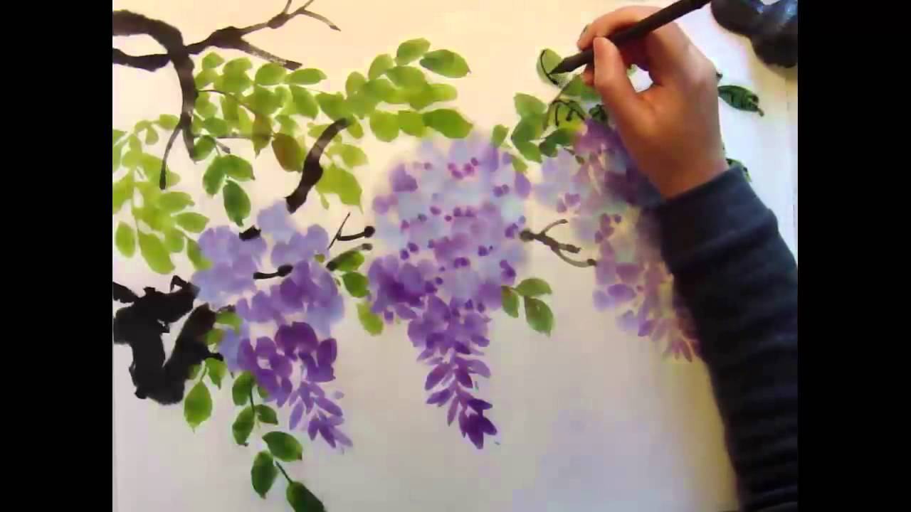 1280x720 Wisteria - Wisteria Tree Painting