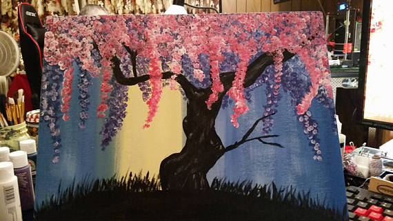 570x321 Wisteria Willow Tree - Wisteria Tree Painting