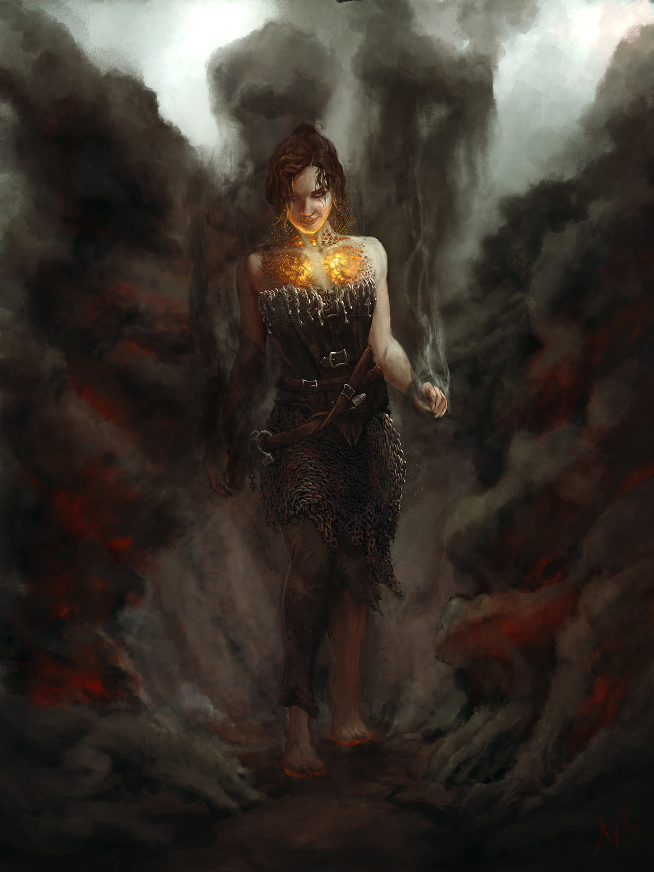 1296x1728 Neal Shupnick - Witch Burning Painting