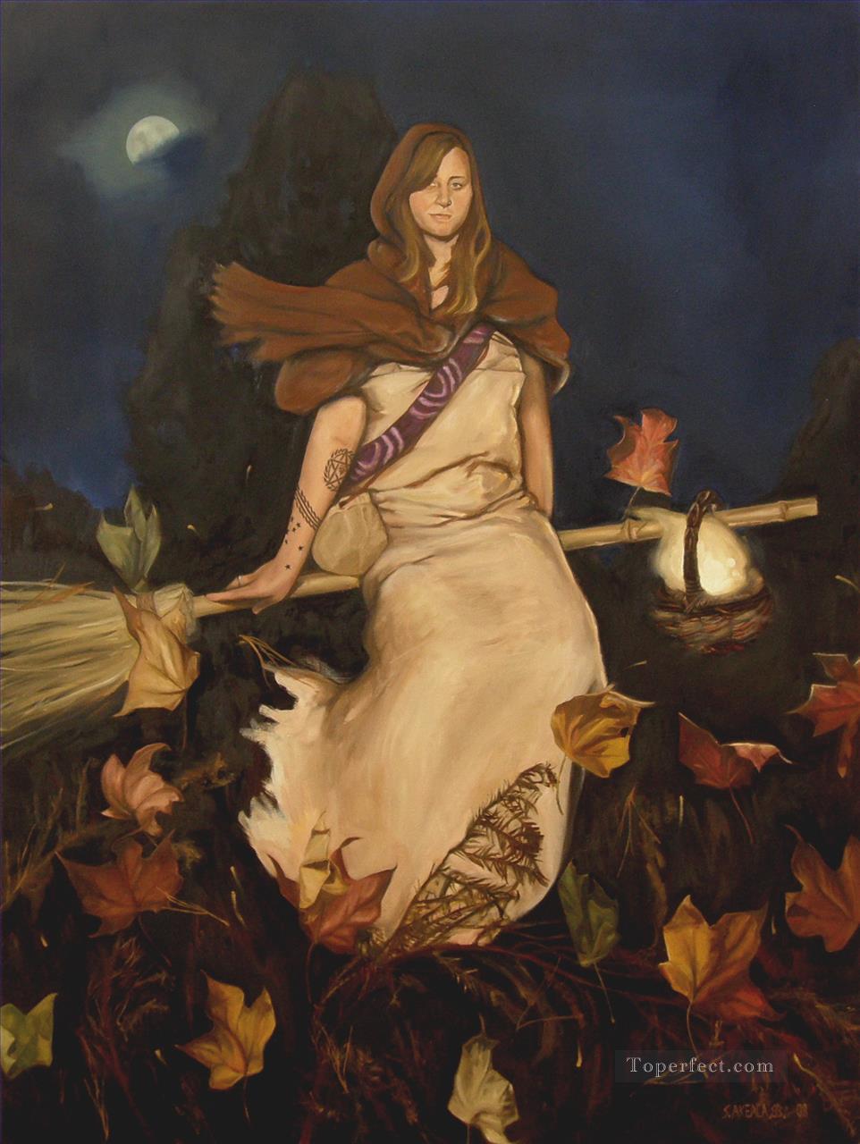 962x1280 Melissa The Witch Girl Painting In Oil For Sale - Witch Painting