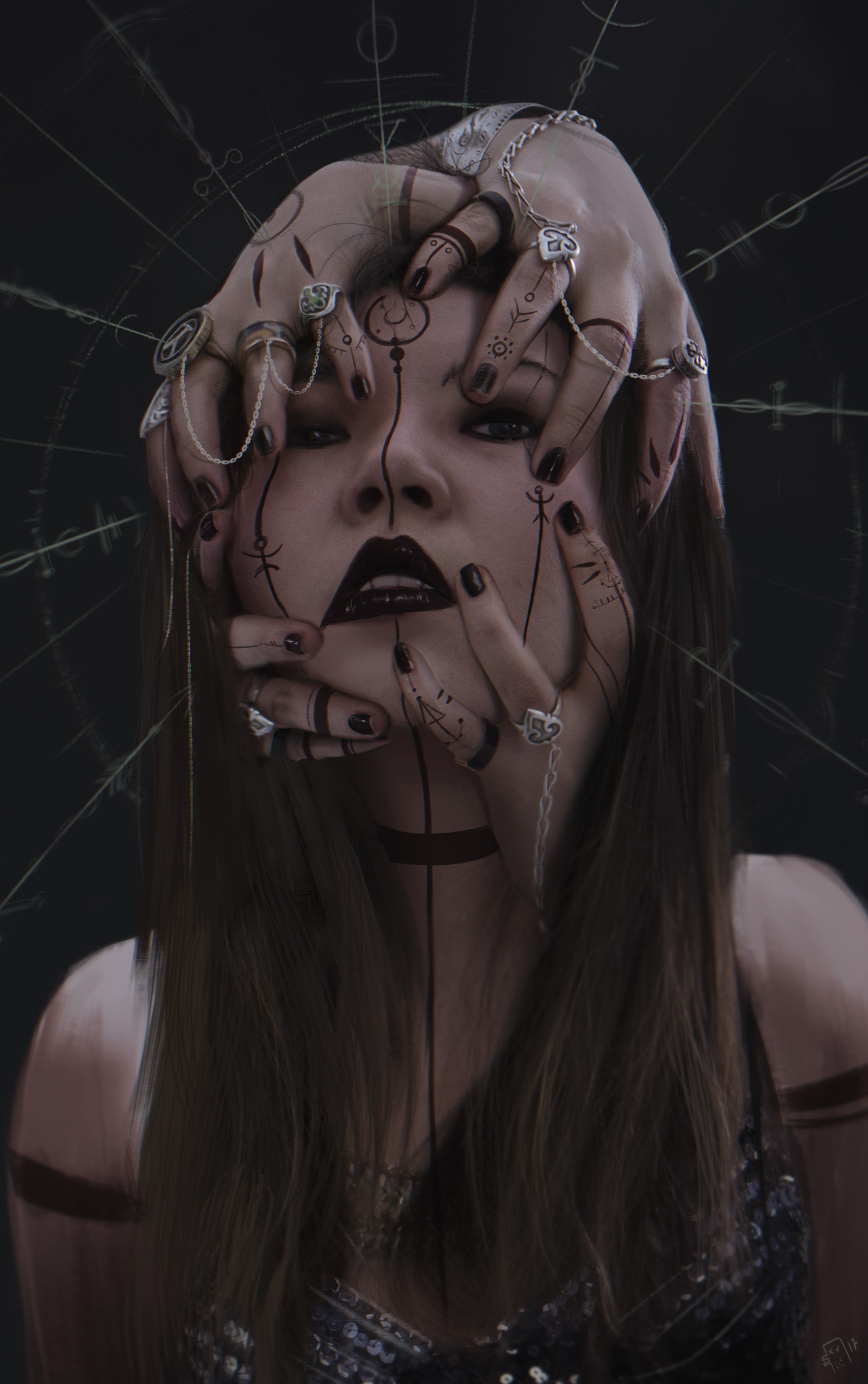 1597x2545 The Witch (Painting) - Witch Painting