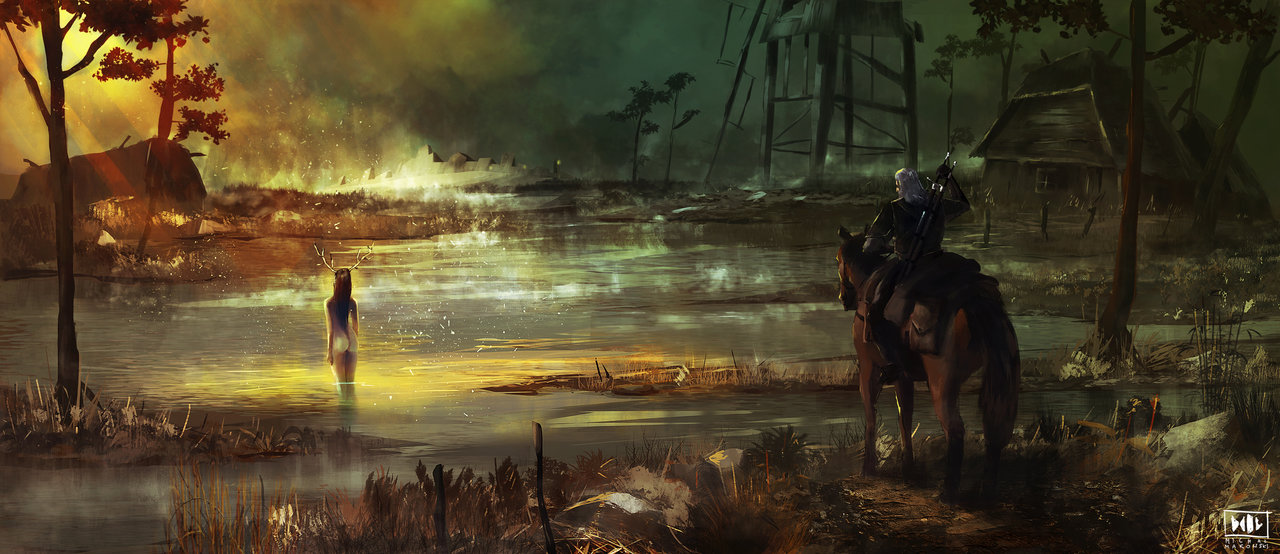 1280x554 Witcher By Nemofish1001 - Witcher 3 Which Painting