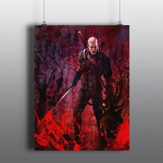 570x570 The Witcher 3 Wild Hunt Art Print Geralt Of Rivia - Witcher Painting