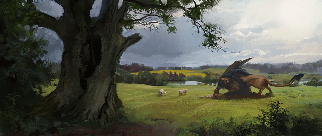1024x432 Witcher 3 Fan Art By Polles - Witcher Painting