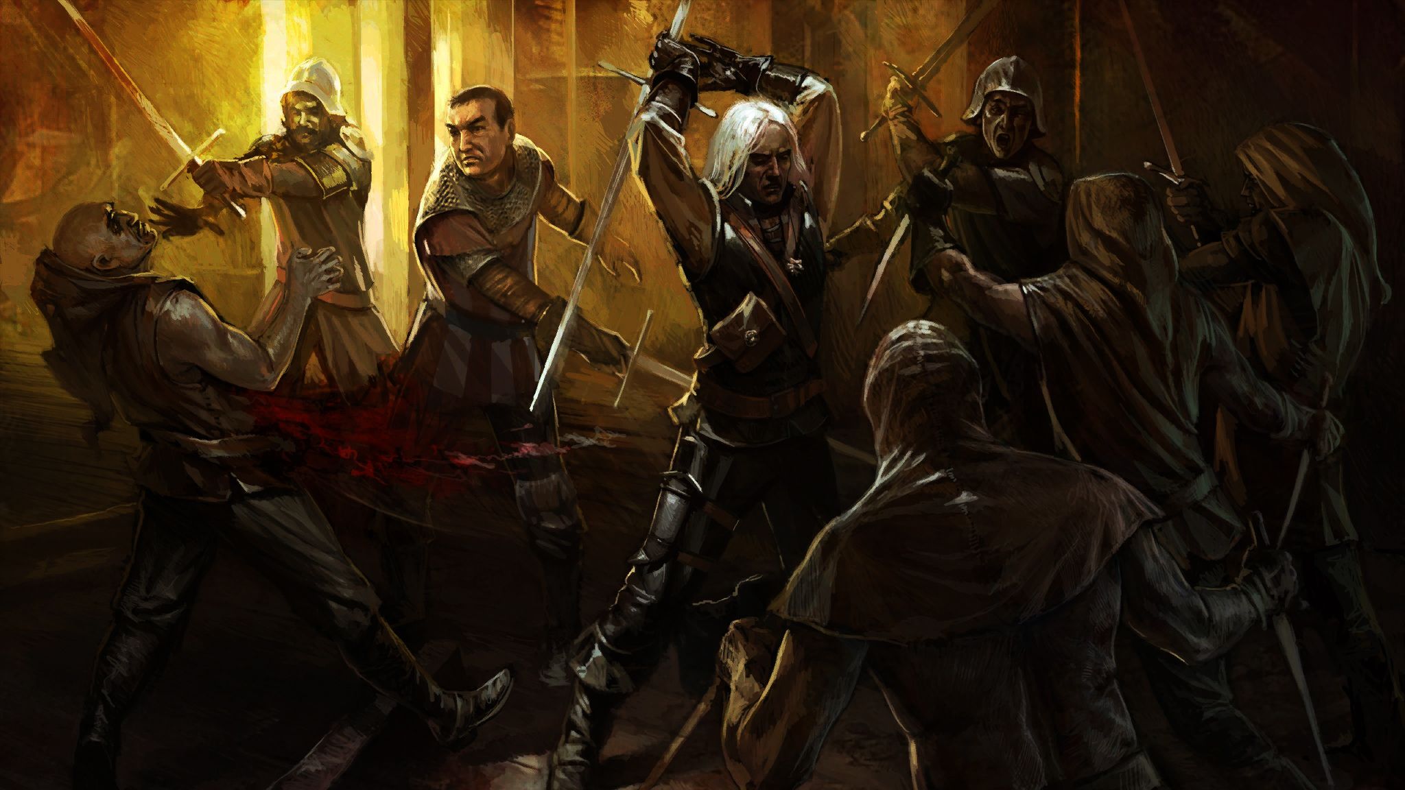 2048x1152 Edited Witcher 1 Painting (Vincent Helps You) By Hhhat09 - Witcher Painting