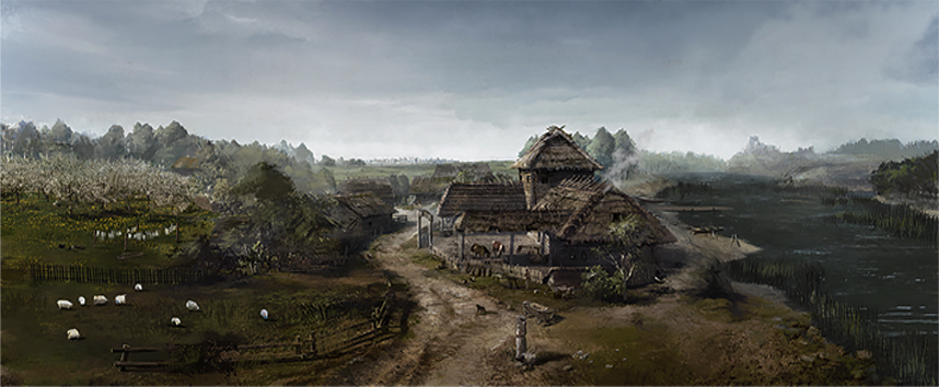 858x354 Image - Witcher Painting