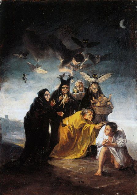 447x637 One Of The Fourteen Witches' Sabbath Murals 1798 Aquelarre - Witches Sabbath Painting