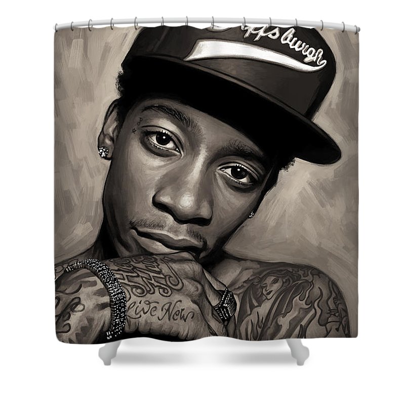 800x800 Wiz Khalifartwork Shower Curtain For Sale By Sheraz - Wiz Khalifa Painting