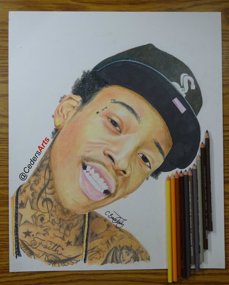 801x997 Wiz Khalifa Final Drawing By Cedersarts - Wiz Khalifa Painting