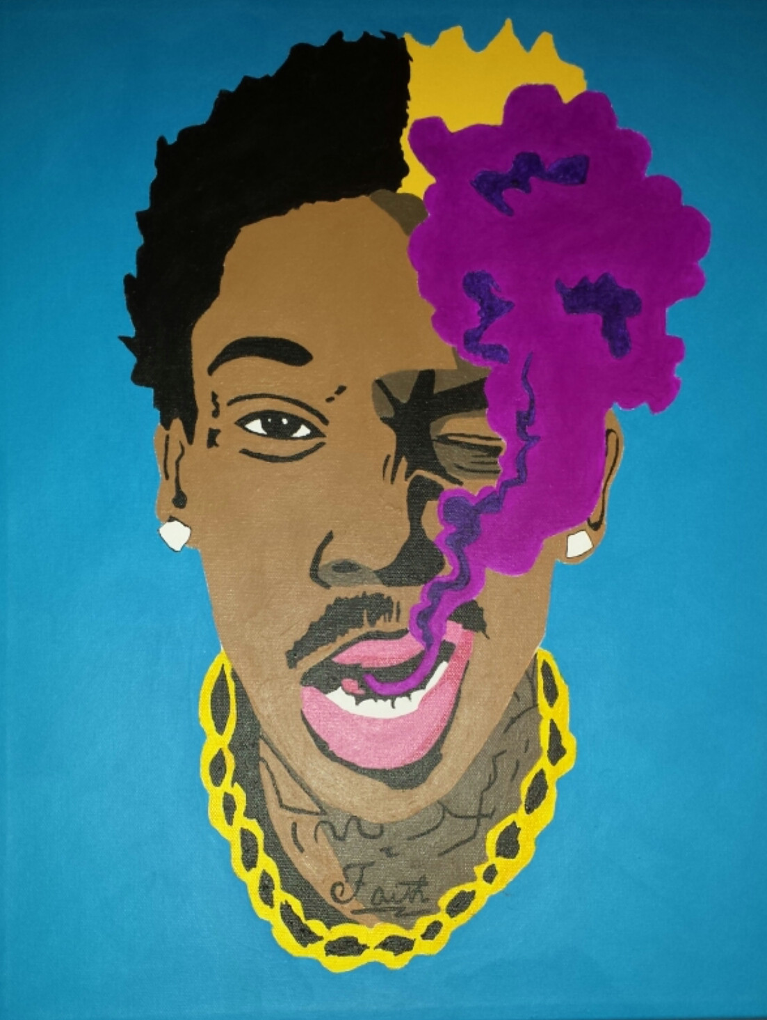 1103x1465 Wiz Khalifa Painting Art - Wiz Khalifa Painting