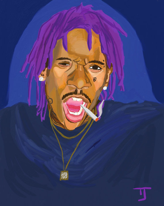570x713 Wiz Khalifa Painting Print - Wiz Khalifa Painting
