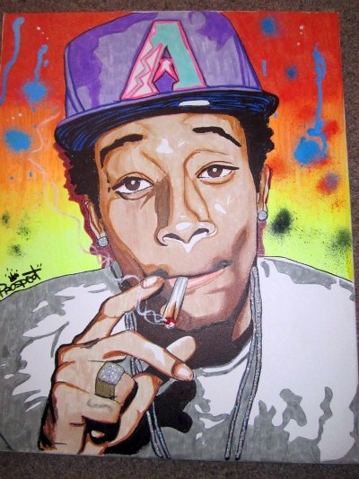 400x533 The Finished Wiz Khalifa By Cloudcityart - Wiz Khalifa Painting
