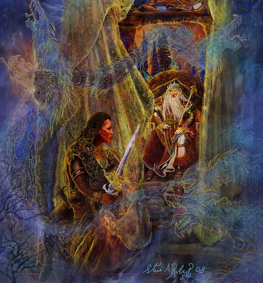 835x900 The Wizard's Tower Painting By Steve Roberts - Wizard Painting