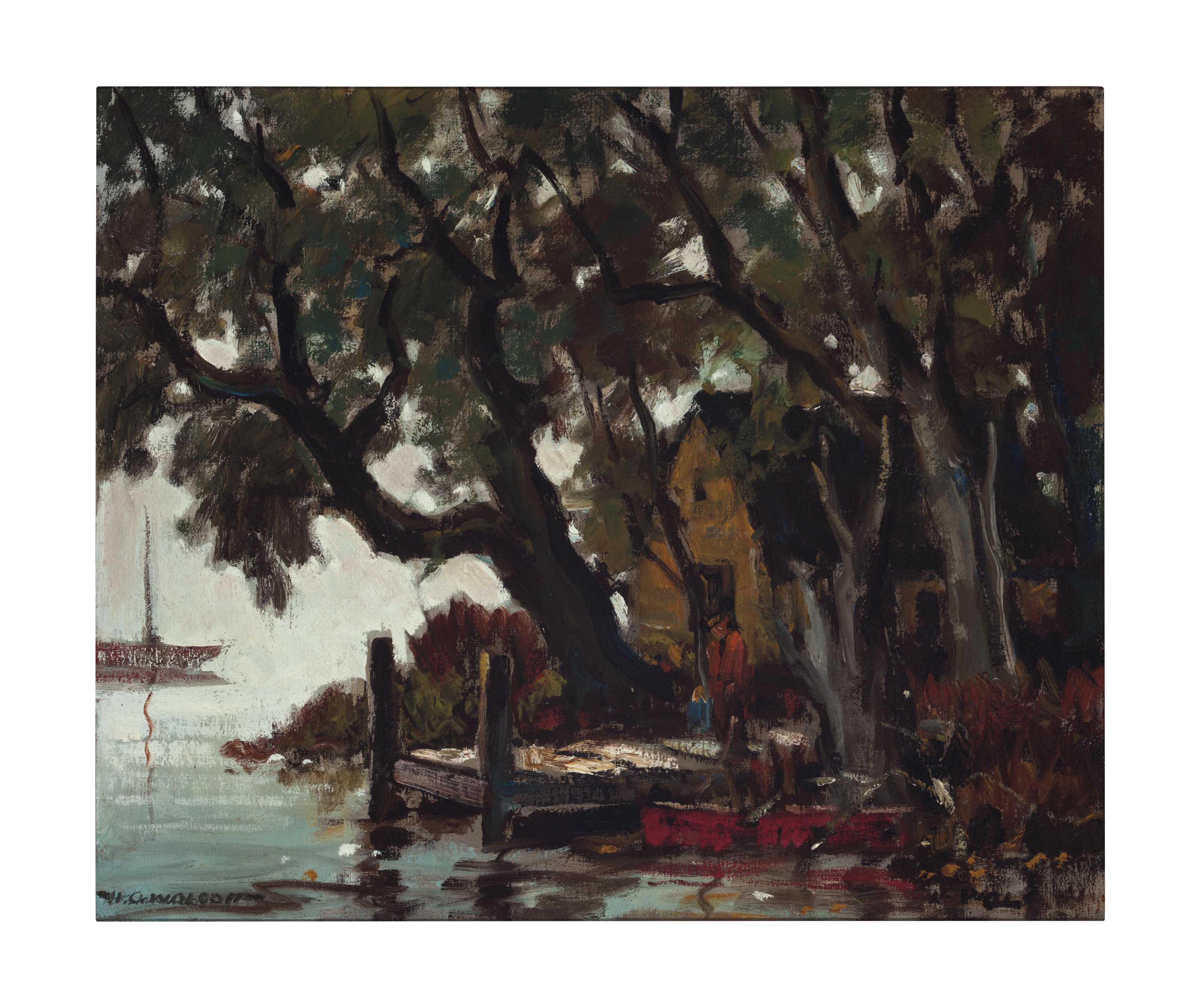 3200x2689 Harold C. Wolcott (American, 1898 1977) The Landing Paintings - Wolcott Painting