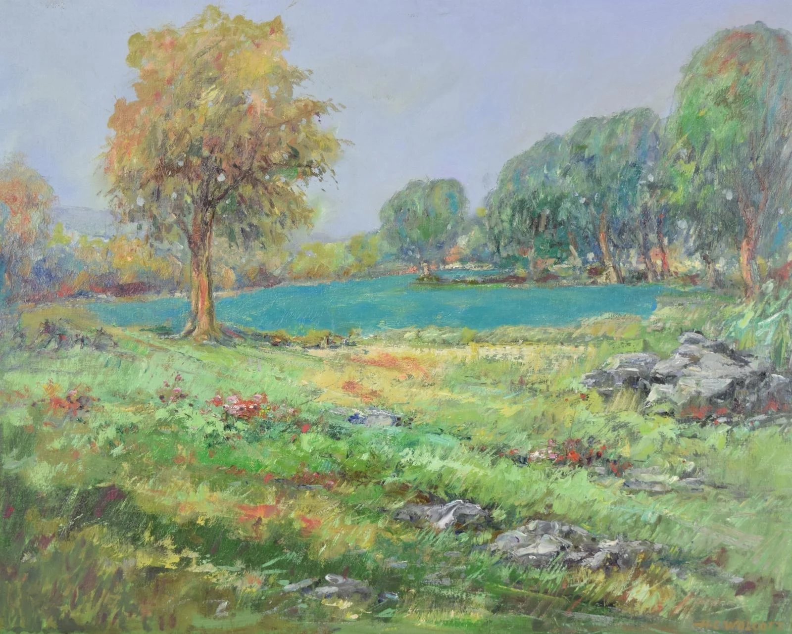 1600x1281 Harold Wolcott American Impressionist Landscape New York Artist - Wolcott Painting