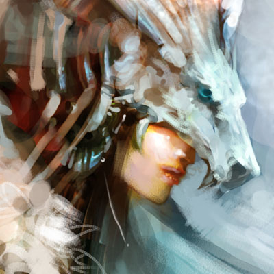 400x400 Leewiart Gallery Paintings - Wolf And Girl Painting