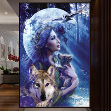 220x220 Popular Diamond Painting Wolf And Girl Buy Cheap Diamond Painting - Wolf And Girl Painting