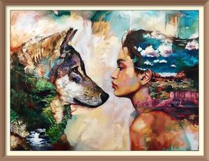 300x231 Diy Amp Crafts - Wolf And Girl Painting