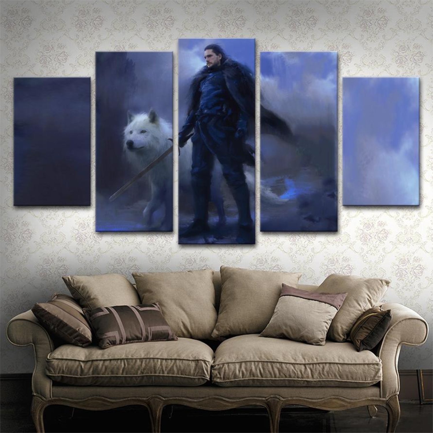 1500x1500 Got Snow Wolf Canvas Painting Dakmoon We Will Rock You - Wolf Canvas Painting