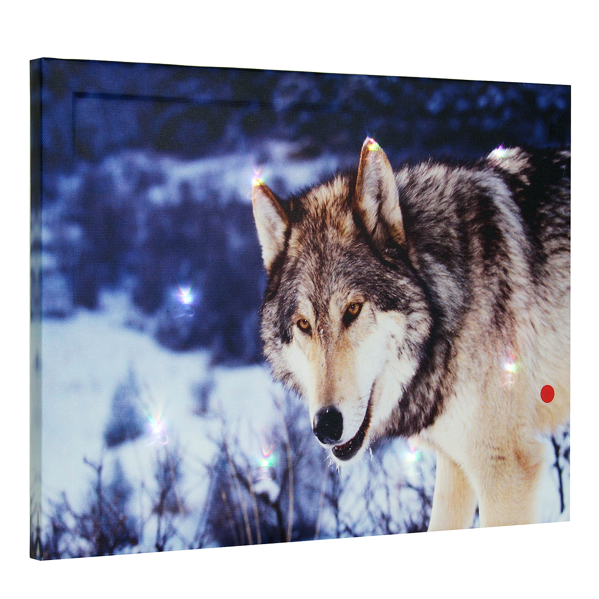 1200x1200 Winter Snow Wolf Canvas Wall Art Led Lights Painting Print Picture - Wolf Canvas Painting