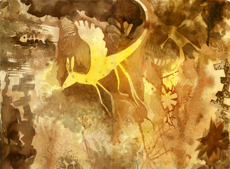 805x591 Tribal Cave Painting By Musical Wolf - Wolf Cave Painting