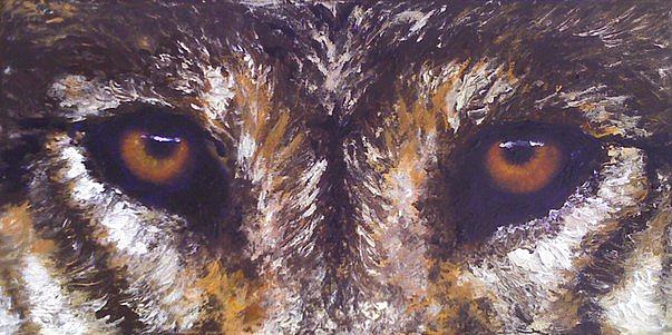 603x301 Wolf Eyes Painting By Brittany Lawson - Wolf Eyes Painting