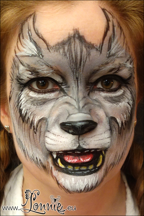 502x752 Wolf Face Painting By Ansigtsmaling - Wolf Face Painting