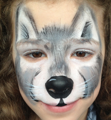 223x241 Moving Canvas Face Paint Facepainting Essex London Face Painting - Wolf Face Painting