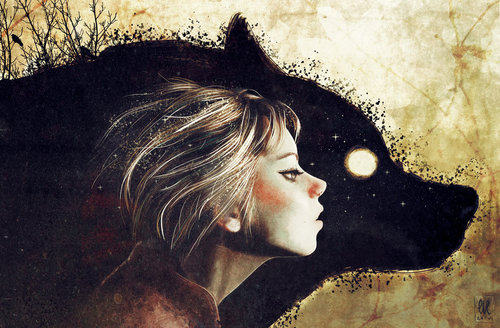 500x328 Inside By Artofevre On On We Heart It - Wolf Girl Painting