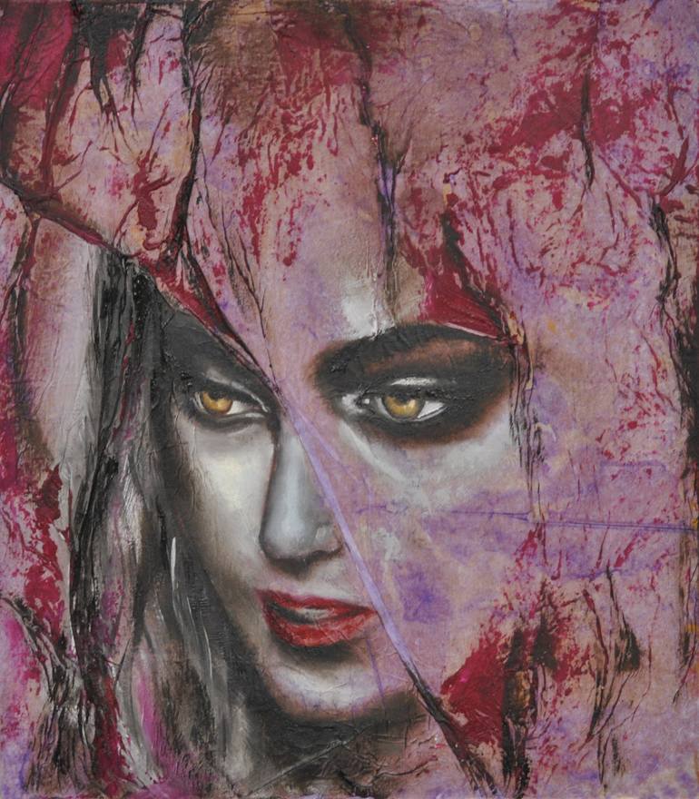 770x880 Saatchi Art The Wolf Woman Painting By Sara Paganetto - Wolf Girl Painting