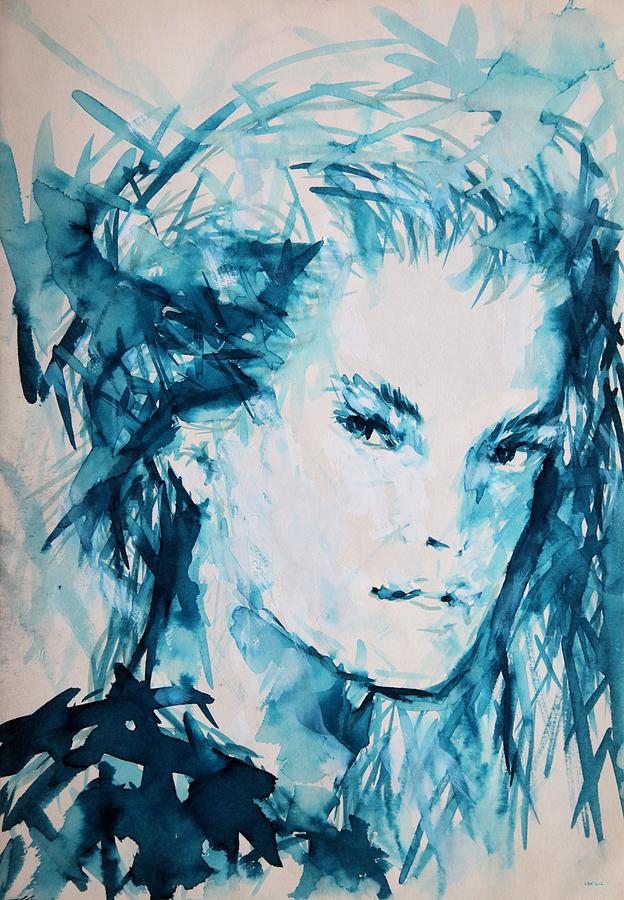 624x900 Wolf Girl Drawing By B J Stehlin - Wolf Girl Painting