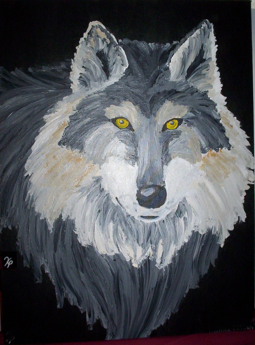 876x1185 Wolf Head Painting By Deltavt - Wolf Head Painting