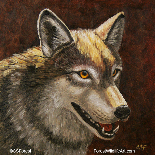 500x500 Another Quick Mini Painting - Wolf Head Painting