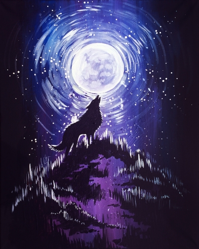 Wolf Howling At The Moon Painting at PaintingValley.com | Explore ...