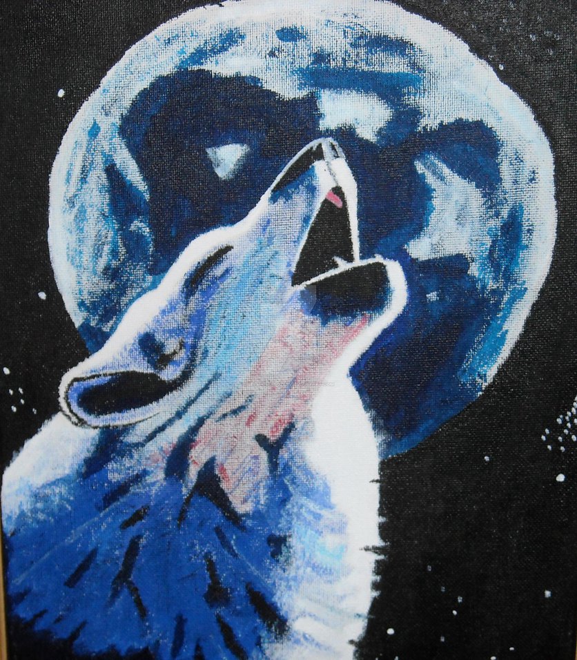 836x956 Wolf Howling - Wolf Howling At The Moon Painting