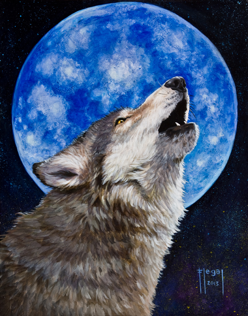Wolf Howling At The Moon Painting : Wolf Howling At The Moon Painting ...