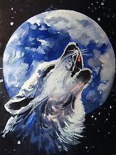 169x225 Wolf Painting Ebay - Wolf Howling Painting