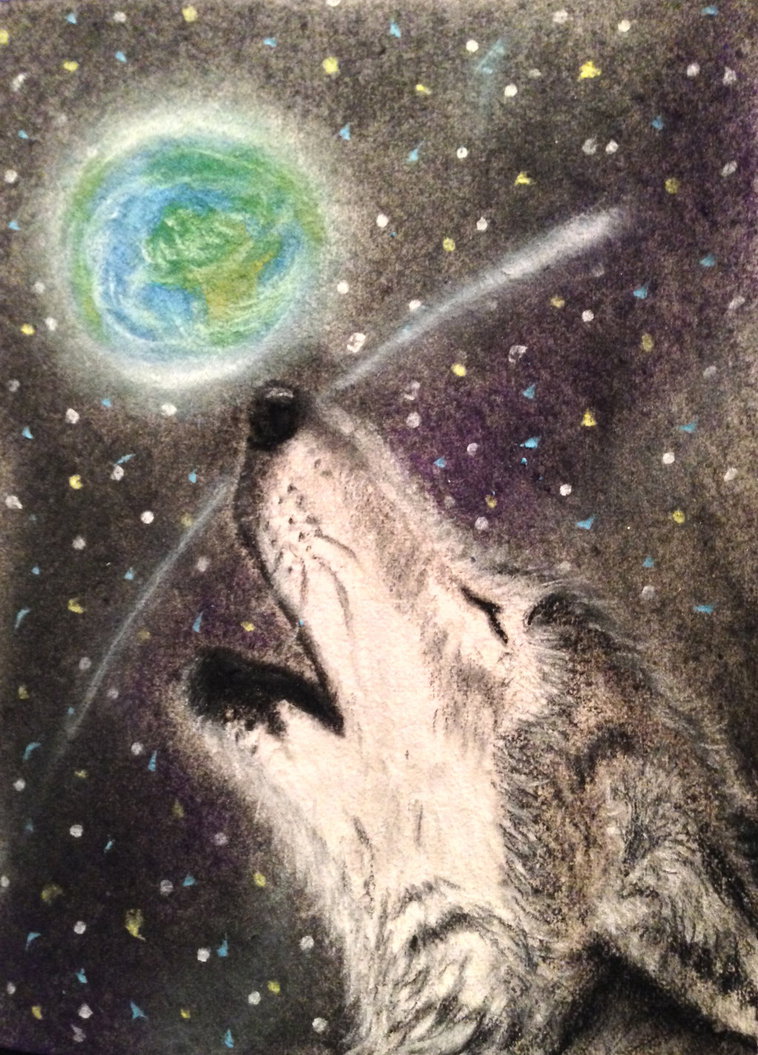 758x1055 Wolf Howling - Wolf Howling Painting