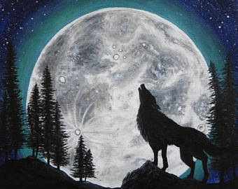 340x270 Etsy Your Place To Buy And Sell All Things Handmade - Wolf Howling Painting