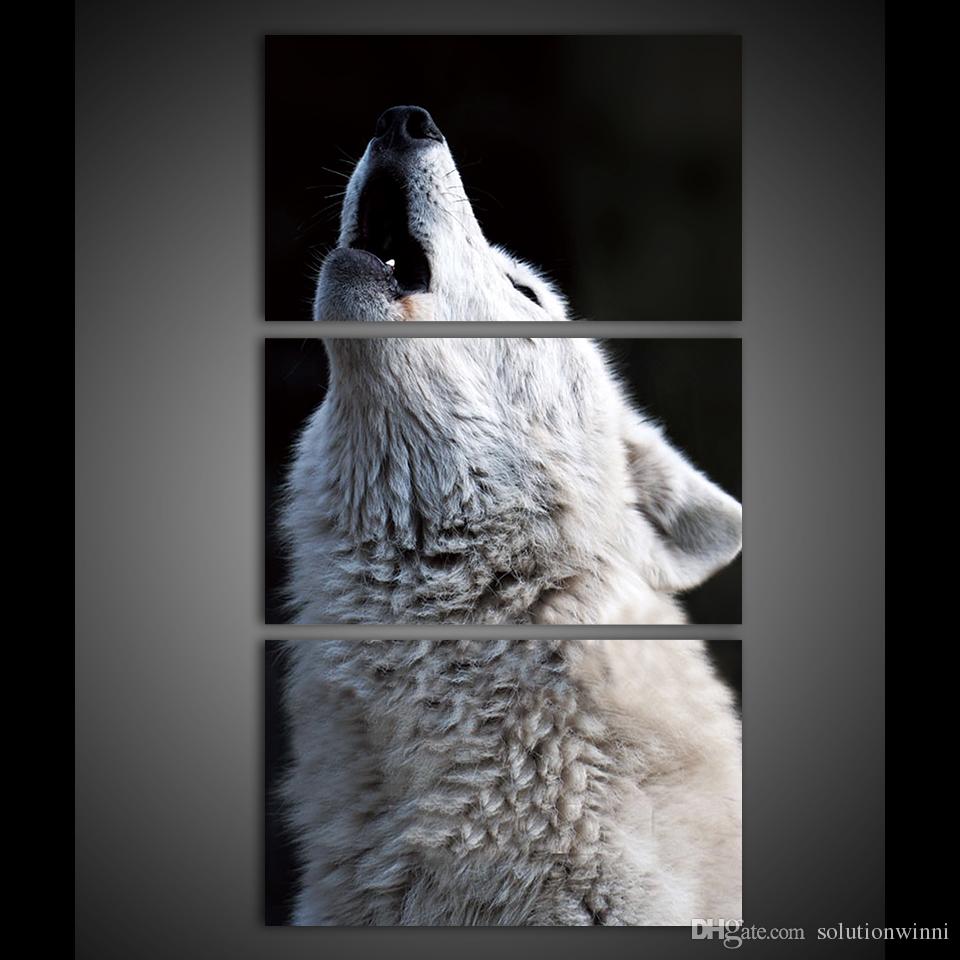 960x960 Hd Printed Wolf Howling Painting Canvas Print Room Decor Print - Wolf Howling Painting