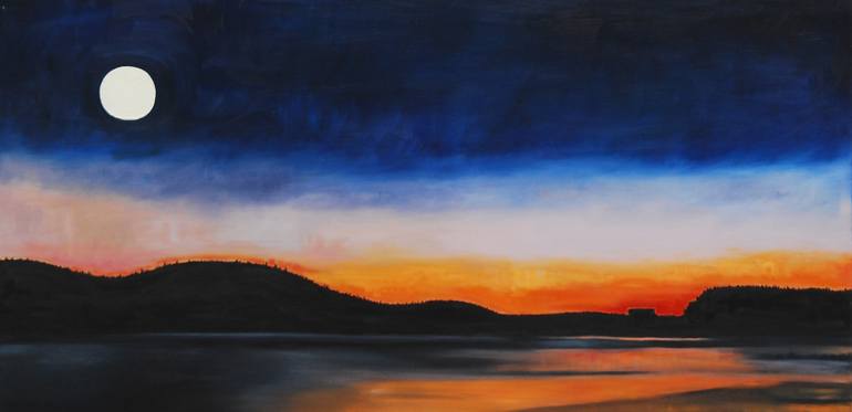 770x373 Saatchi Art Wolf Moon Painting By Lynda Diamond - Wolf Moon Painting