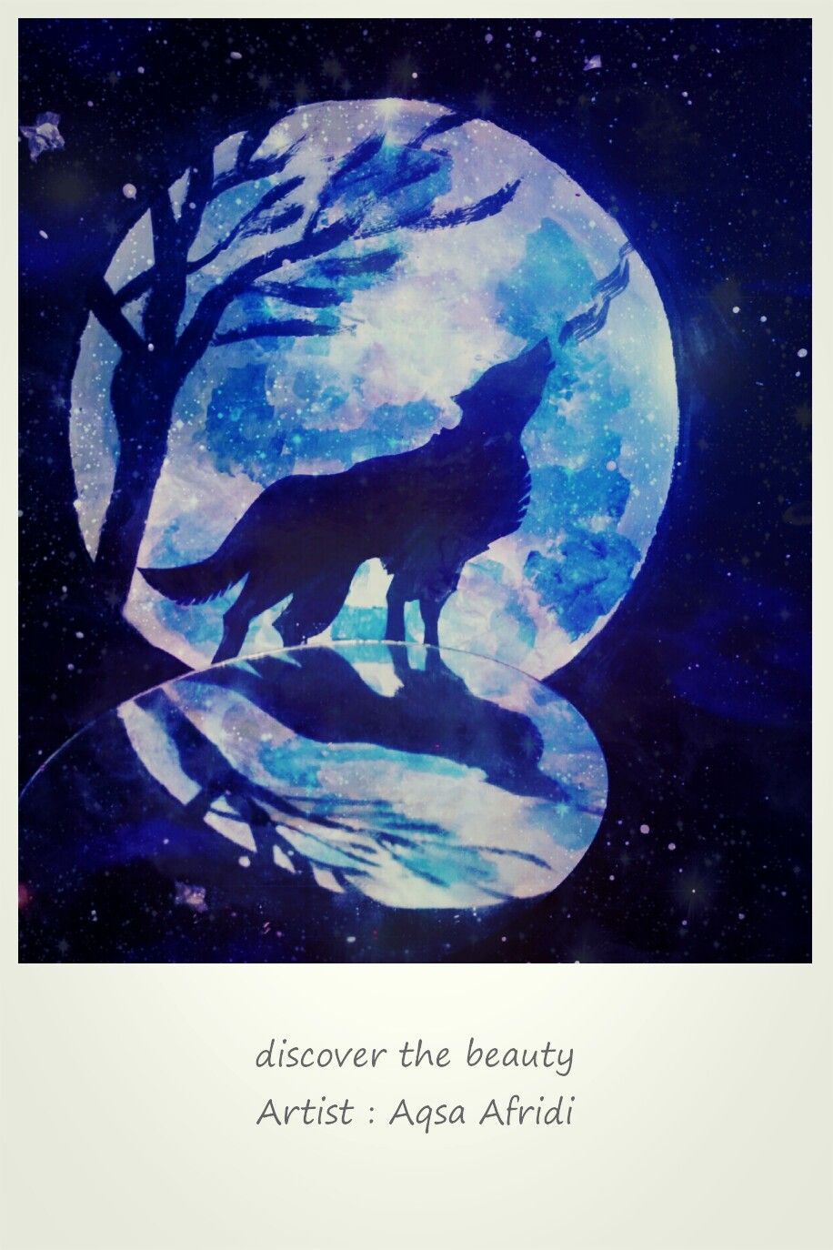 916x1374 Aqsa Afridi's Painting Wolf Moon Painting My Art Work - Wolf Moon Painting