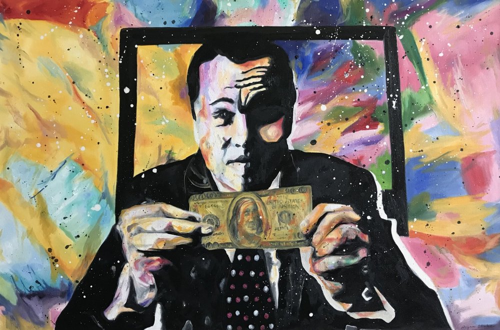 1000x661 Work Megan Elisha - Wolf Of Wall Street Painting