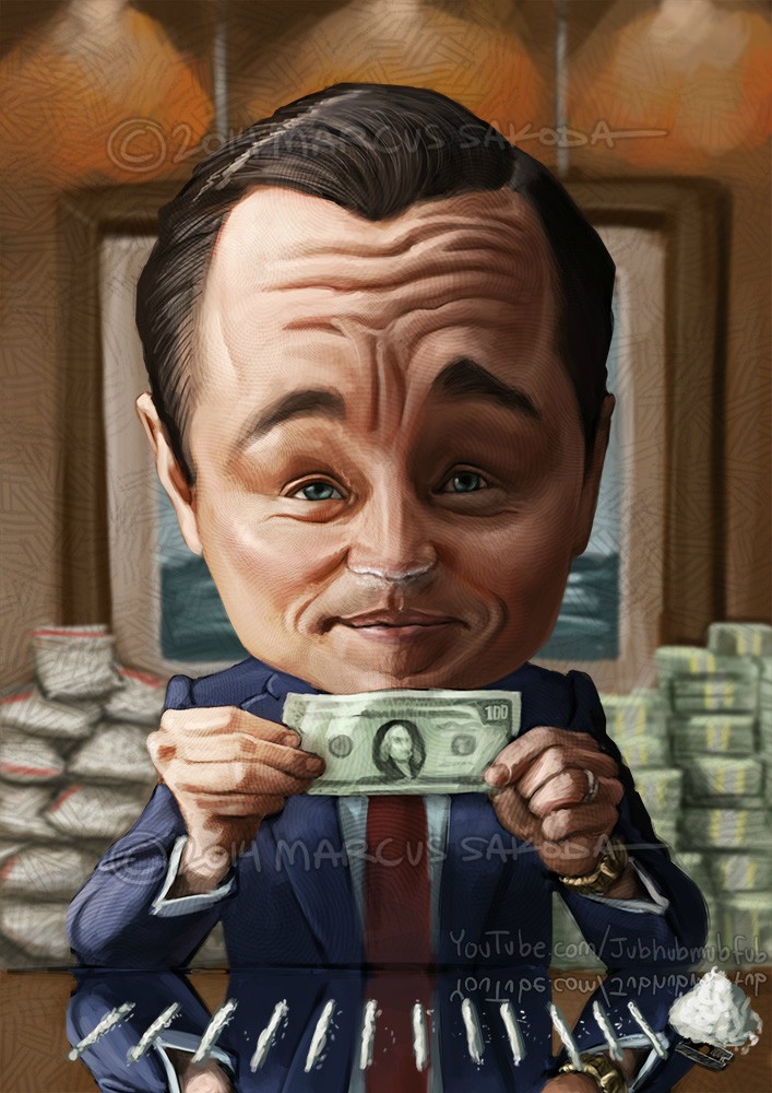 707x1000 I Couldn'T Resist Painting Leonardo Dicaprio's Smug Face - Wolf Of Wall Street Painting