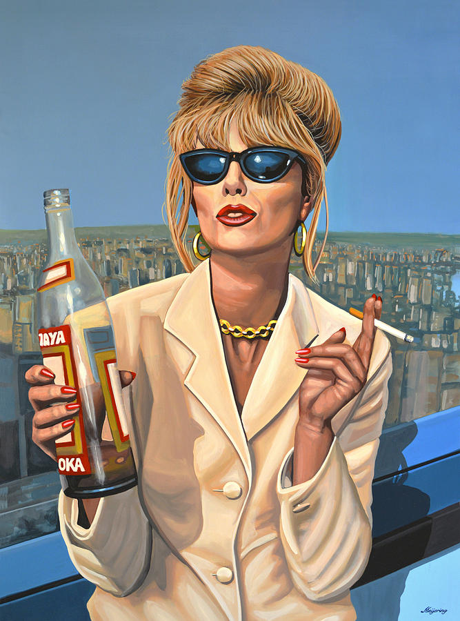667x900 Joanna Lumley As Patsy Stone Painting By Paul Meijering - Wolf Of Wall Street Painting
