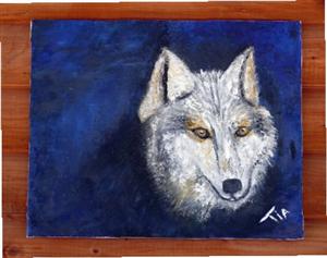300x237 Gray Wolf Oil Painting - Wolf Oil Painting