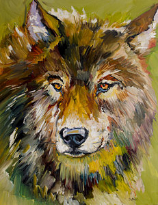231x300 Wolf Oil Paintings Fine Art America - Wolf Oil Painting